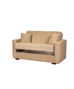 DIVANO LETTO "NORA" 2 POSTI IN TESSUTO BEIGE, 155X80X87 CM